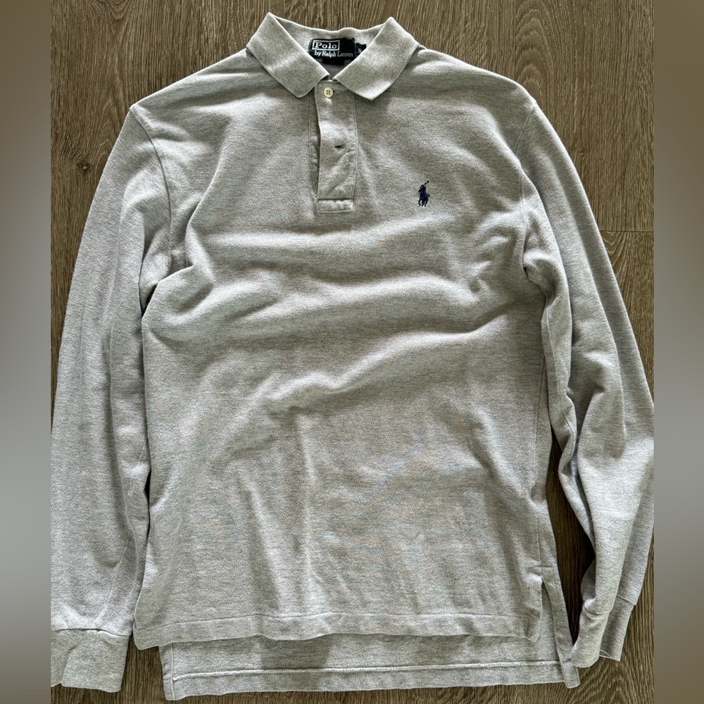 Vintage Polo Ralph Lauren Long Sleeve Polo Gray Size Small